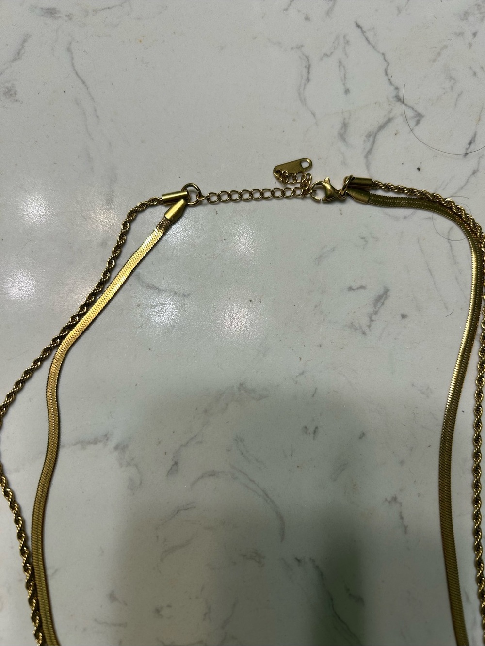 Double Layer Gold Chain Necklace - Sleek Everyday Layering - Picture 3 of 3